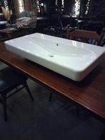 Geberit wastafel nieuw porselein zonder kraan gat+/-90x48, Doe-het-zelf en Verbouw, Sanitair, Ophalen, Nieuw, Wastafel