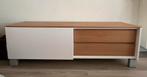 Tv meubel wit met hout, een schuifdeur en 2 lades, Ophalen, Zo goed als nieuw, 25 tot 50 cm, Minder dan 100 cm