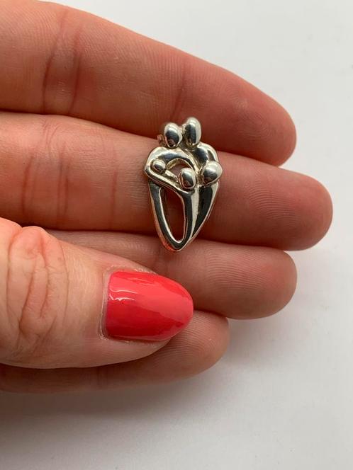 V854 Prachtige zilveren hanger gezin, Sieraden, Tassen en Uiterlijk, Kettinghangers, Zilver, Zilver, Overige voorstellingen, Ophalen of Verzenden