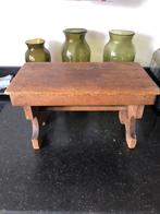 Antiek eiken  houten voeten bankje/ krukje / bijzet tafeltje, Antiek en Kunst, Ophalen of Verzenden