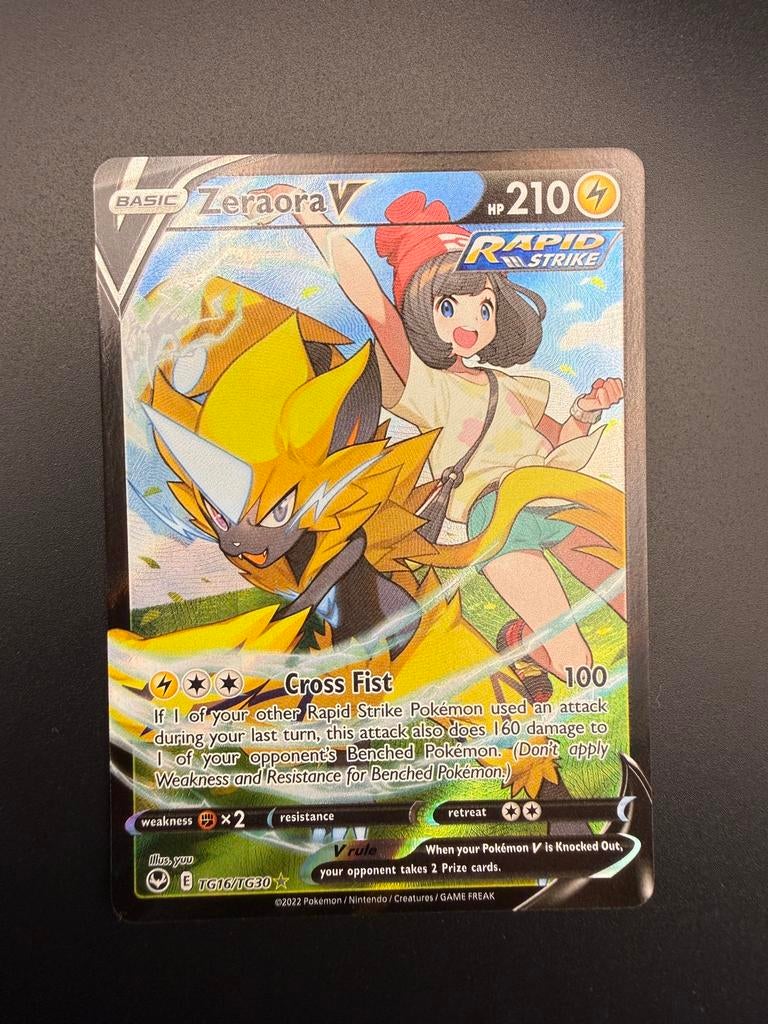 Zeraora V tg16 pokemonkaart, Ophalen of Verzenden, Zo goed als nieuw