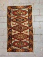 TM43 vintage kleedje tapijtje roestbruin beige zwart 108/60, 50 tot 100 cm, 100 tot 150 cm, Rechthoekig, Ophalen of Verzenden