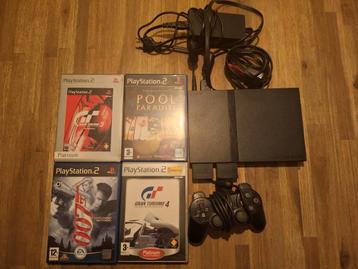PS2 slim met 4 games: beschikbaar voor biedingen