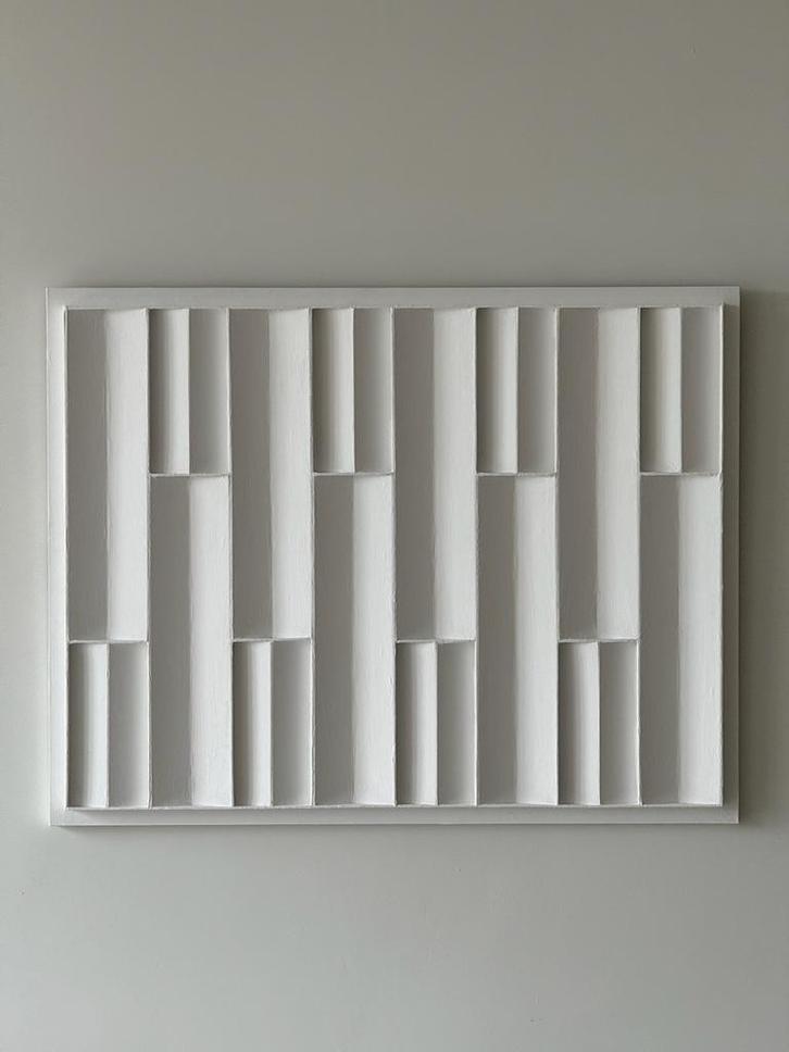 Zero Stijl Wandobject, reliëf kunstwerk, Huis en Inrichting, Woonaccessoires | Wanddecoraties, Zo goed als nieuw, Ophalen of Verzenden