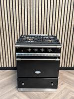 Luxe Lacanche Fornuis 70cm Zwart + Gas in Zeer Goede Staat., Warmhoudplaat, 60 cm of meer, Ophalen of Verzenden, Gas