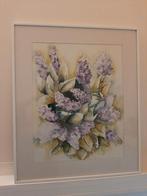 Ingelijste aquarel bloemen, Antiek en Kunst, Kunst | Schilderijen | Klassiek, Ophalen of Verzenden
