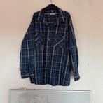 5XL Angelo Litrico Overhemd Blauw-Beige Geruit Lange Mouwen, Overhemd, Blauw, Angelo Litrico, Ophalen of Verzenden