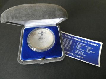 Nederland zilveren munt 50 Gulden 200 jr NL-USA beschikbaar voor biedingen
