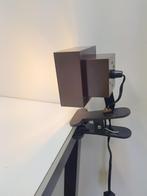 Vintage spot bruin klemspot square bureaulamp space age ‘70, Kunststof, N, Vintage, Ophalen of Verzenden