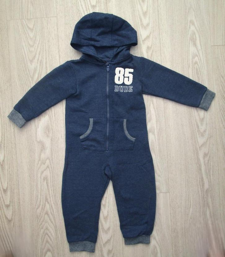 Mini Rebel Jumpsuit met Capuchon – Donkerblauw, Maat 98, Kinderen en Baby's, Kinderkleding | Maat 98, Gebruikt, Jongen of Meisje