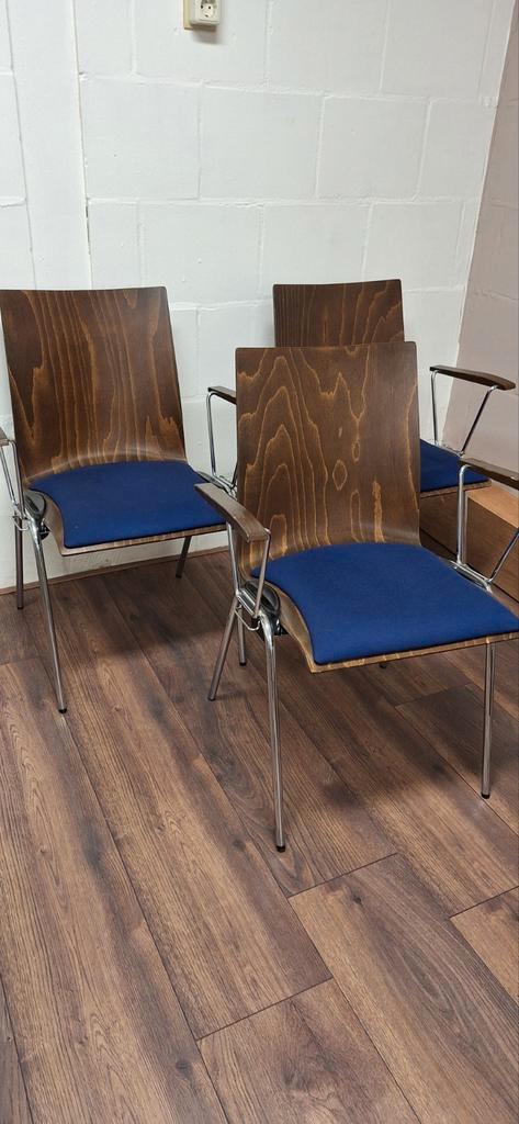 Set van 3 Vintage Stoelen Hiller., Huis en Inrichting, Stoelen, Gebruikt, Metaal, Ophalen
