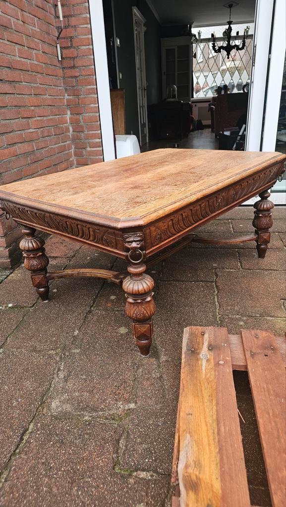 Antieke Mechelse salontafel met leeuwenkoppen, Antiek en Kunst, Antiek | Meubels | Tafels, Ophalen