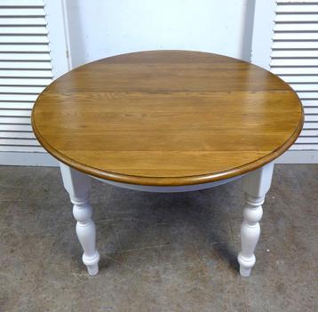 landelijke ronde eiken uitschuifbare eettafel 120- 160 cm beschikbaar voor biedingen
