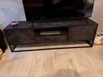 Zwart Mango Houten TV Meubel, Huis en Inrichting, Kasten | Televisiemeubels, Ophalen, Gebruikt, 150 tot 200 cm, Minder dan 100 cm