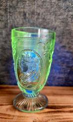 Antiek ca 1898 Wilhelmina mosterd glas mangaan Leerdam glas, Ophalen of Verzenden