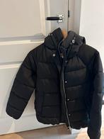 Mango black winter jacket , with faux fur trim size XS, Nieuw, Maat 34 (XS) of kleiner, Mango, Zwart