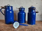 mooie blauw paarse emaille melkkannen, Antiek en Kunst, Antiek | Emaille, Ophalen of Verzenden