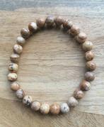 Nieuw handgemaakt armbandje met picture jasper kralen 6 mm, Overige materialen, Met edelsteen, Bruin, Nieuw