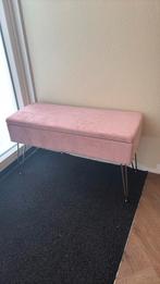 Roze velours halbankje te koop, zo goed als nieuw, Huis en Inrichting, Banken | Voetenbanken en Poefen, Ophalen of Verzenden, Zo goed als nieuw