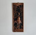 Vintage wanddecoratie met kraanvogels uit de jaren 60, Ophalen of Verzenden