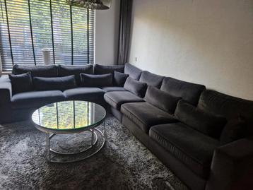 Luxe Antraciet Velvet Hoekbank - Zo Goed Als Nieuw! beschikbaar voor biedingen