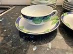 Vintage servies Kronester Bavaria: groen blad, blauw lint, Antiek en Kunst, Antiek | Servies compleet, Ophalen of Verzenden