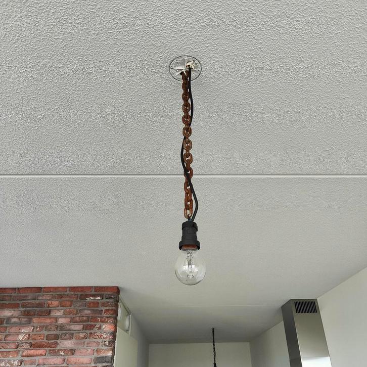 Industriele hanglampen E27 verlichting industrieel lampen, Huis en Inrichting, Lampen | Hanglampen, Zo goed als nieuw, Glas, Hout