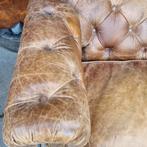 Vintage Chesterfield sofa / bank + GRATIS BEZORGING, Chesterfield, Rechte bank, Gebruikt, Leer