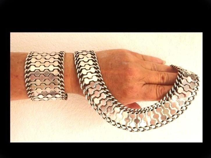 Bijzonder Mexicaanse Design Zilveren Collier en Armband!, Sieraden, Tassen en Uiterlijk, Antieke sieraden, Overige typen, Zilver