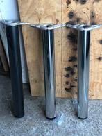 Tafelpoten rvs en zwart hoogglans, Huis en Inrichting, Tafelonderdelen, Ophalen, Rond, 50 tot 100 cm, Minder dan 50 cm