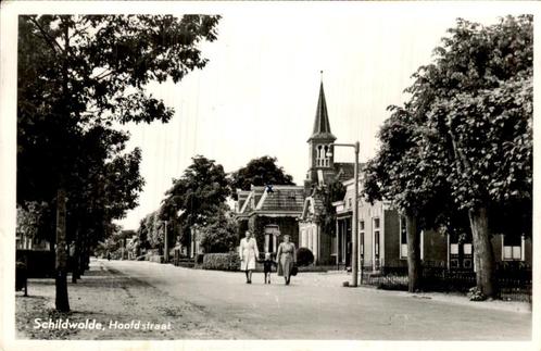 Schildwolde, Hoofdstraat, Verzamelen, Ansichtkaarten | Nederland, Gelopen, Groningen, Voor 1920, Ophalen of Verzenden