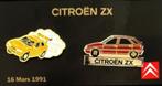 Citroën ZX serie 16 Mars 1991 op kaartje, Verzamelen, Speldjes, Pins en Buttons, Nieuw, Transport, Speldje of Pin, Verzenden