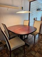 Set Massief houten tafel mét 4 stoelen. Kwaliteit., Zo goed als nieuw, Vijf personen of meer, Rechthoekig, 50 tot 100 cm