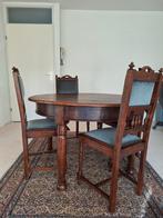 Ronde eettafel met 6 Renaissance stoelen. Massief eiken, Antiek en Kunst, Ophalen