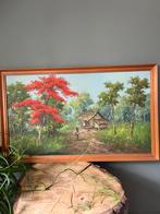 Prachtig schilderij lanschap Indonesië gesigneerd, Antiek en Kunst, Kunst | Schilderijen | Klassiek, Ophalen