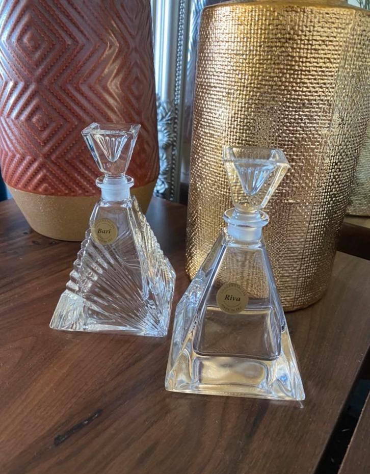 Vintage Kristallen Parfumflesjes Set, Antiek en Kunst, Antiek | Glas en Kristal, Ophalen of Verzenden
