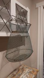 Antiek Metalen Franse Vismand - Turquoise, Ophalen of Verzenden