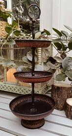 Hoge 3-delige metalen etagère/ sober landelijk, Ophalen of Verzenden