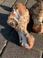 Set van 4 gietijzeren ornamenten leeuwenpootjes., Ophalen of Verzenden
