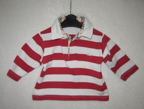 Prachtige rood witte BURBERRY polo trui mt 6 mnd/68., Kinderen en Baby's, Babykleding | Maat 68, Zo goed als nieuw, Jongetje, Shirtje of Longsleeve