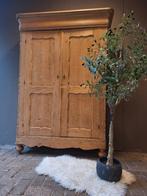 Oude grenen biedermeier linnenkast meidenkast, Ophalen of Verzenden