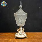 Vintage itliaans porseleinen kristal / gemberpot bonbonniere, Antiek en Kunst, Antiek | Glas en Kristal, Ophalen of Verzenden