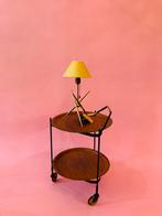 Zeer zeldzame design tafellamp uit 1970 geel & goud messing, Ophalen of Verzenden, Zo goed als nieuw, Minder dan 50 cm