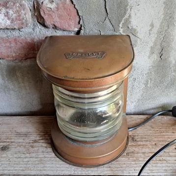 Oude koperen scheepslamp lamp Toplicht *Etage3* beschikbaar voor biedingen