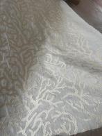 Gordijn vitrage meubel stof geborduurd creme champgoud, Huis en Inrichting, Ophalen of Verzenden, Crème, 200 cm of meer