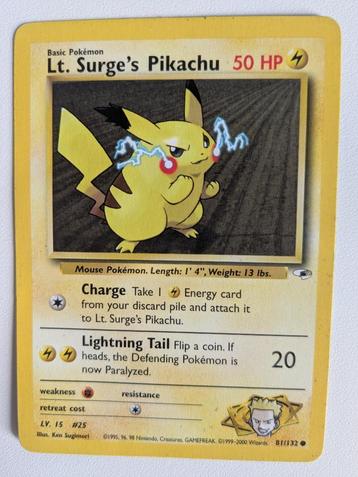 Lt's Surge's Pikachu - Gym Heroes - 81/132 beschikbaar voor biedingen