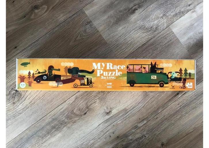 Puzzel 3 meter lang my race puzzle djeco stijl, Kinderen en Baby's, Speelgoed | Kinderpuzzels, Zo goed als nieuw, 6 jaar of ouder