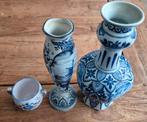 Delfts blauw aardewerk kopje en vazen, Ophalen of Verzenden