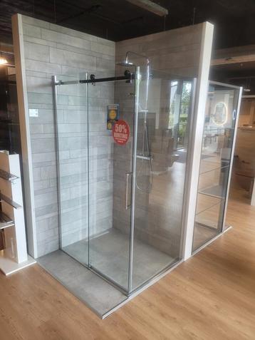 Douchecabine schuif deur 120x90 chroom  beschikbaar voor biedingen