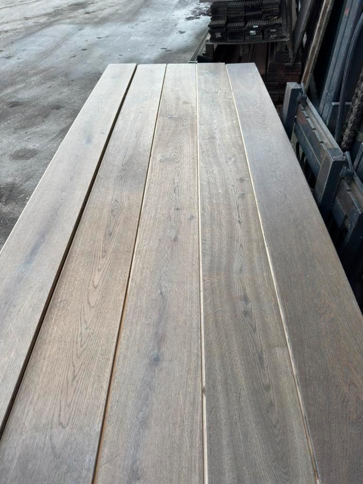 Eiken vloer 47 m2 multivloer 18,5 cm breed 1,6 cm dik, Doe-het-zelf en Verbouw, Vloerdelen en Plavuizen, Gebruikt, Vloerdelen of -planken